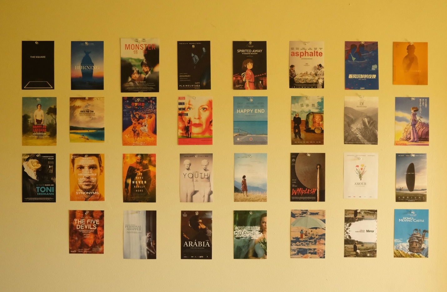Wall of film posters