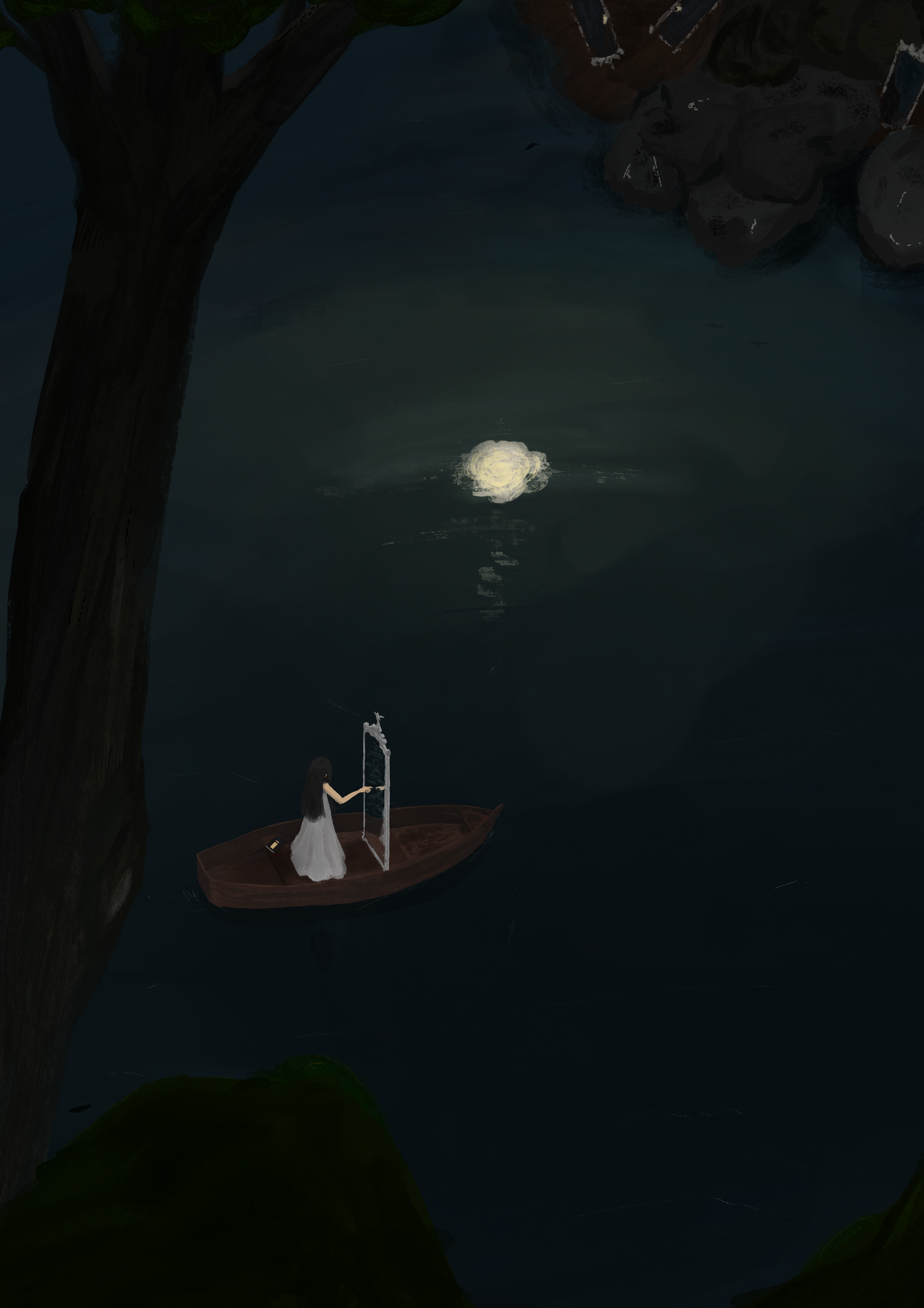 May 2026 cover illustration — a small boat on dark water beneath the moon
